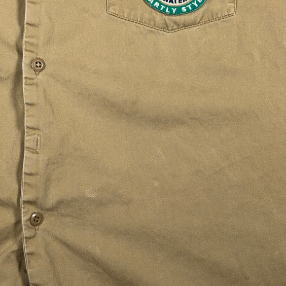 Vintage US Expedition Shirt Adult LARGE Brown Patches Scouts Outdoor Safari 90s - Picture 8 of 11